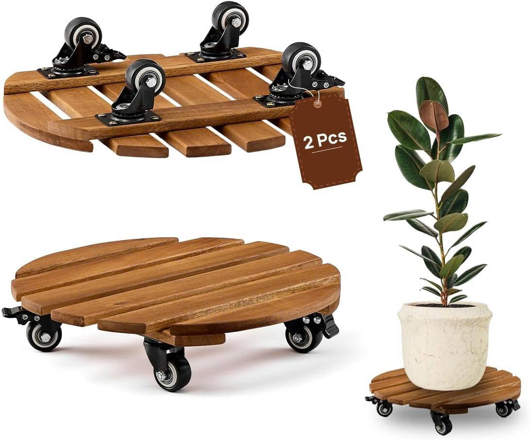 Rolling Round Plant Caddy - Image 2